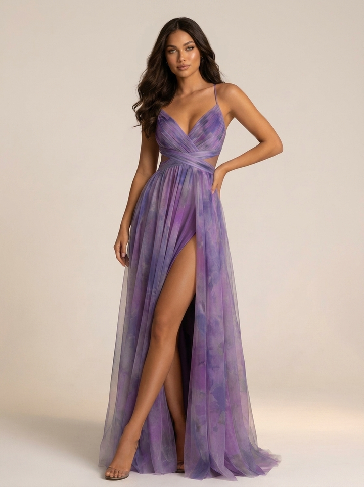 Maxi jurk met watercolor print - Isabella