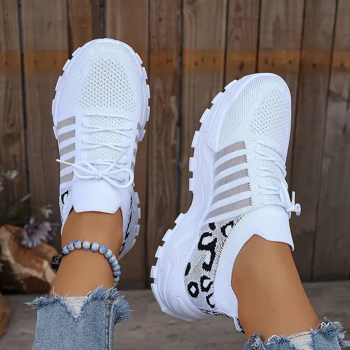Mesh sneakers met luipaarddetails - Zoë