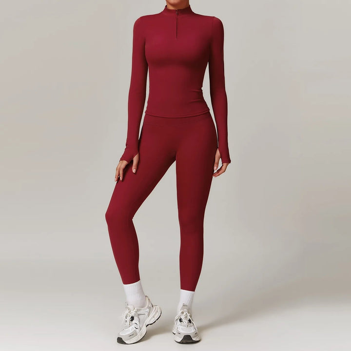 Naadloze activewear set met lange mouwen en legging – Nova