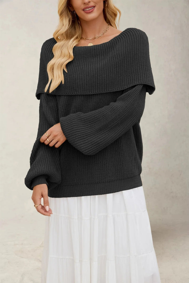 Off-shoulder dames trui – Leona