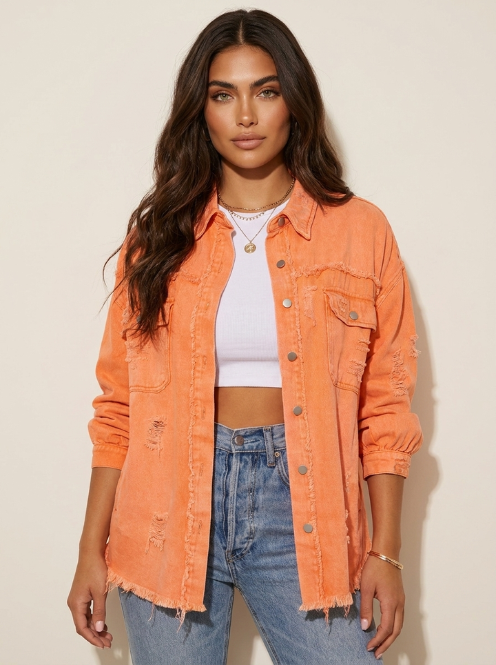 Oversized destroyed denim jacket - Nova