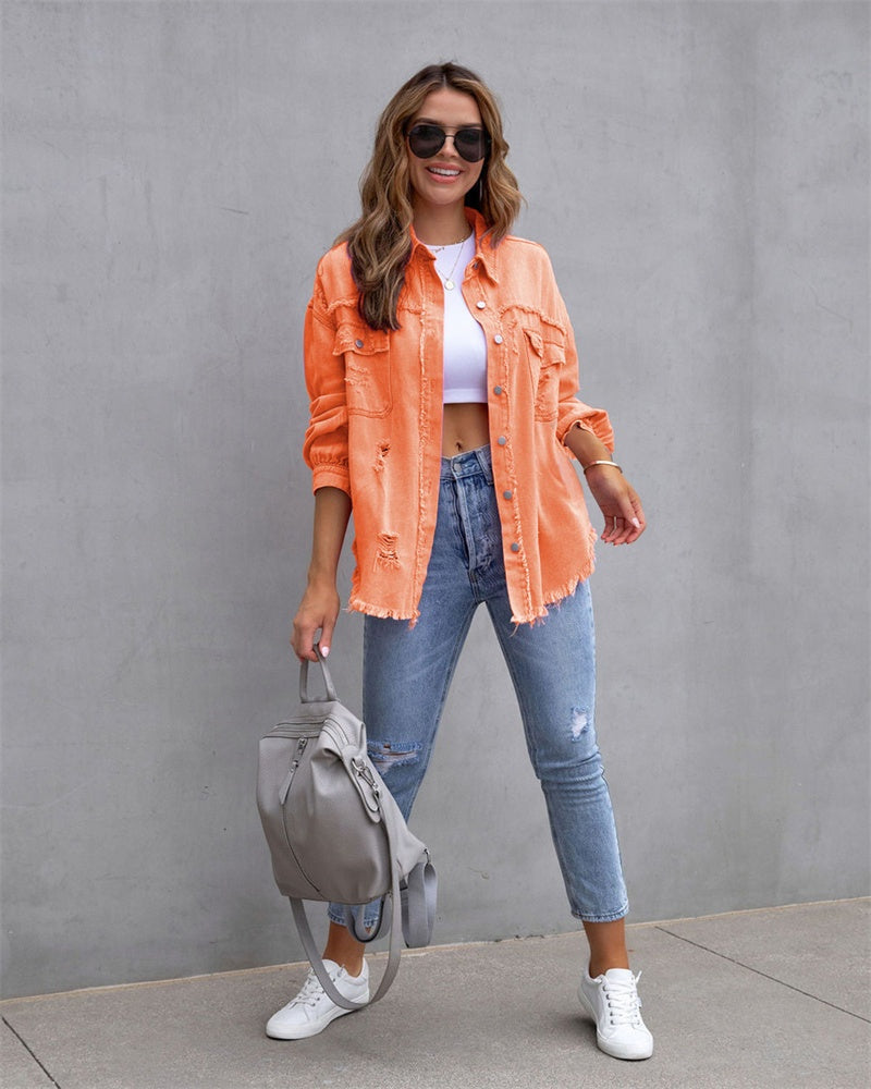 Oversized destroyed denim jacket - Nova