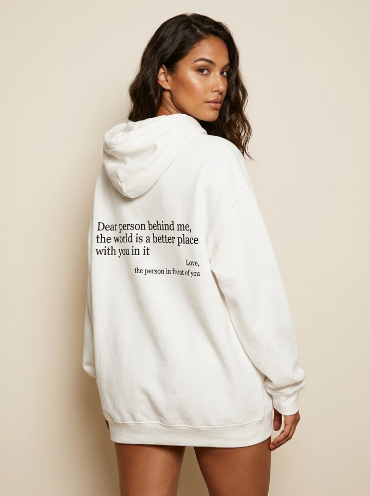 Oversized hoodie met inspirerende quote - Emma