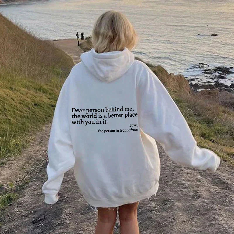 Oversized hoodie met inspirerende quote - Emma