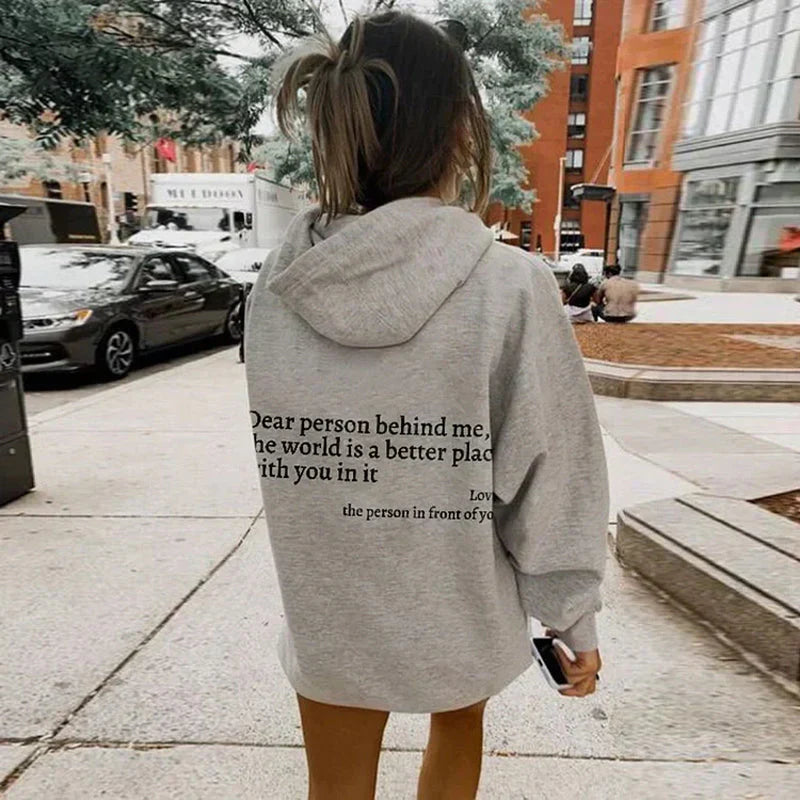 Oversized hoodie met inspirerende quote - Emma