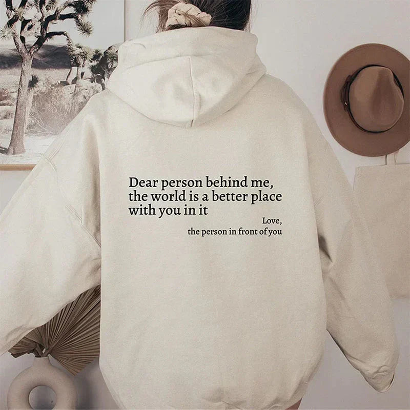 Oversized hoodie met inspirerende quote - Emma