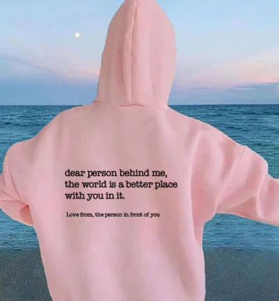 Oversized hoodie met inspirerende quote - Emma