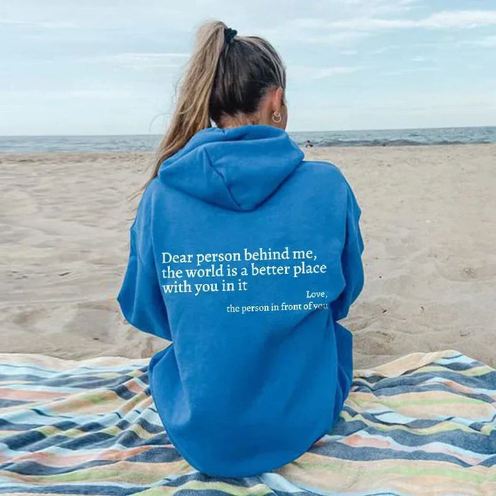 Oversized hoodie met inspirerende quote - Emma