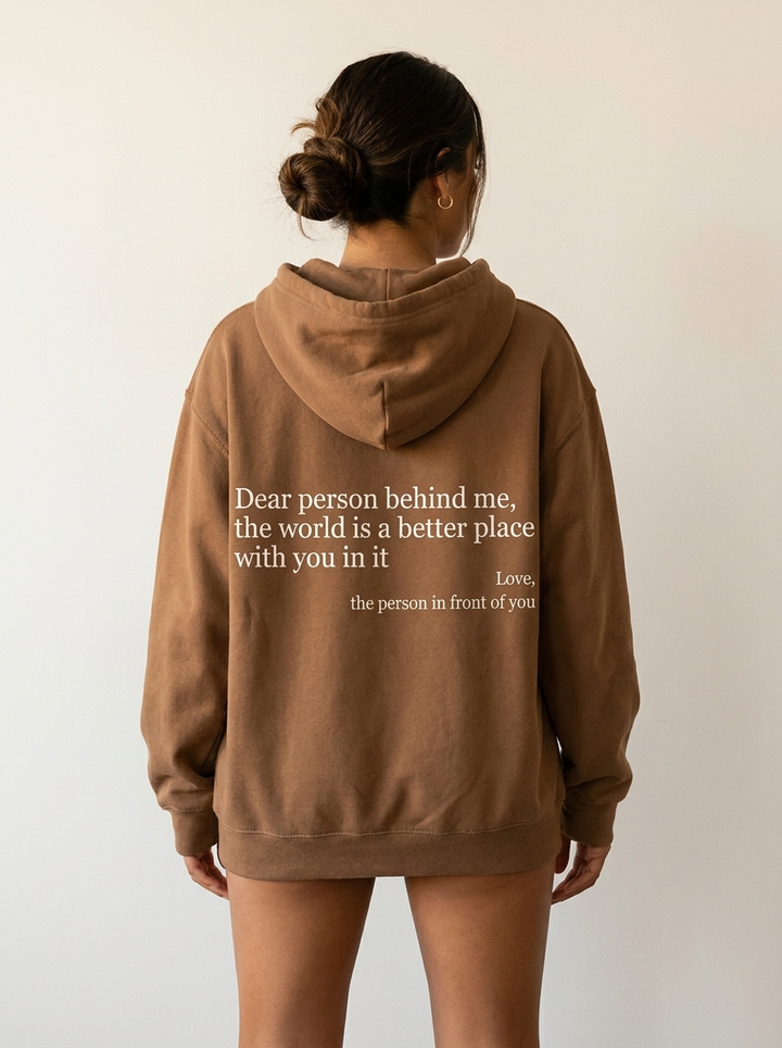 Oversized hoodie met inspirerende quote - Emma