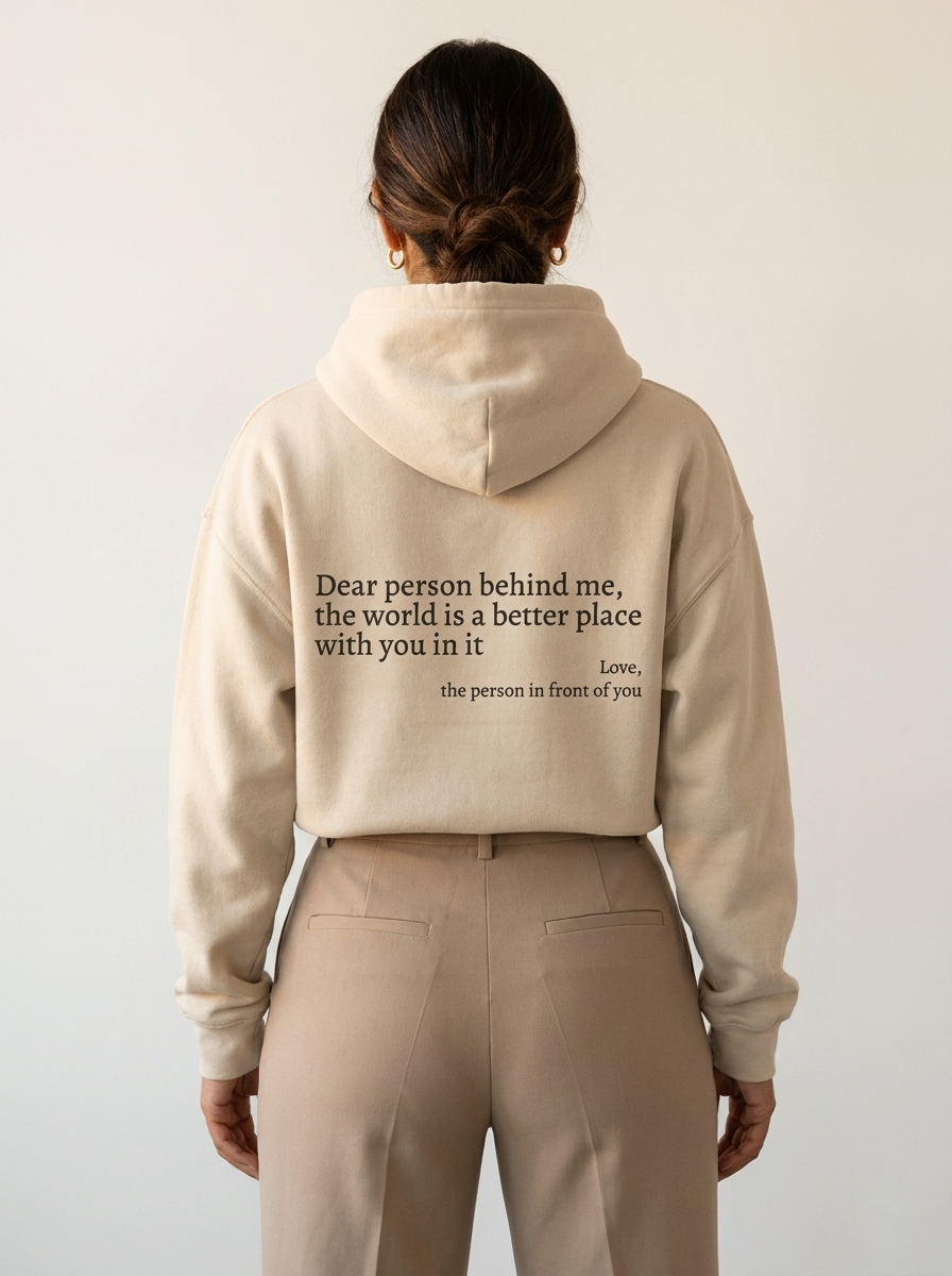 Oversized hoodie met inspirerende quote - Emma