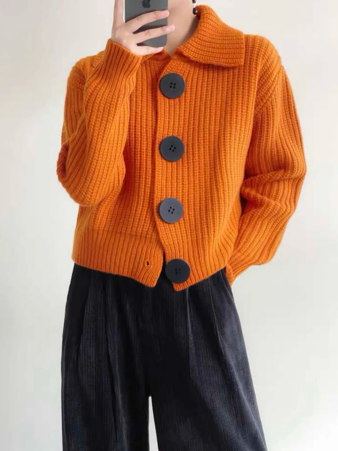 Oversized cardigan met brede kraag – Amélia
