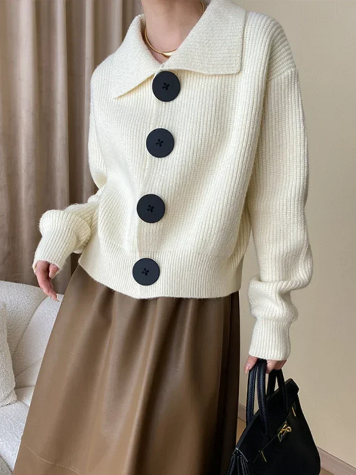 Oversized cardigan met brede kraag – Amélia