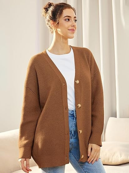 Oversized damesvest met V-hals – Isabelle