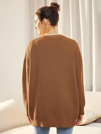 Oversized damesvest met V-hals – Isabelle