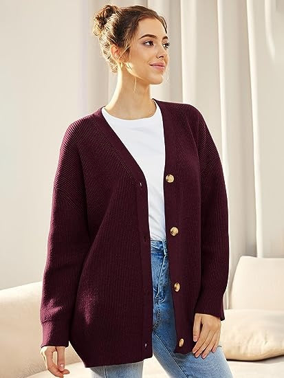 Oversized damesvest met V-hals – Isabelle