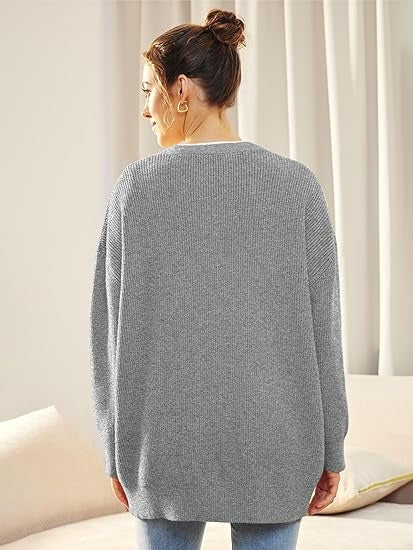 Oversized damesvest met V-hals – Isabelle