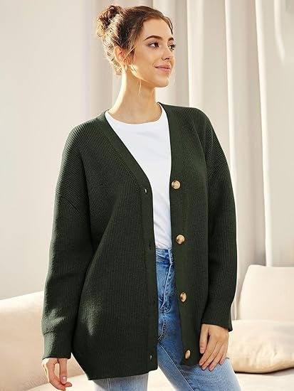 Oversized damesvest met V-hals – Isabelle
