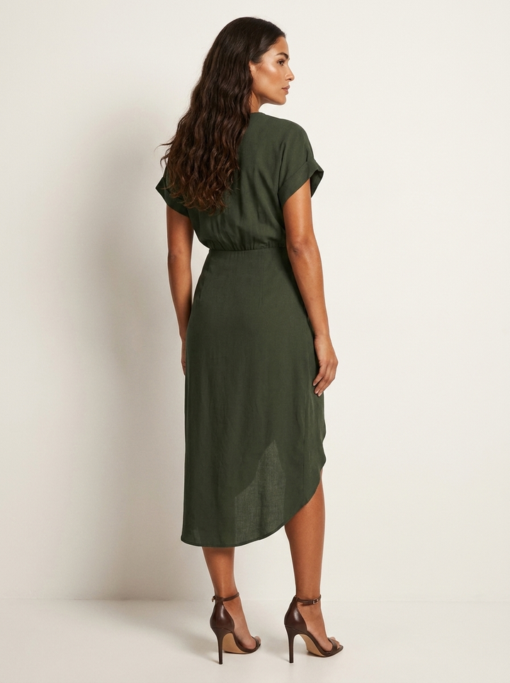 Overslag midi jurk met strikdetail - Valerie