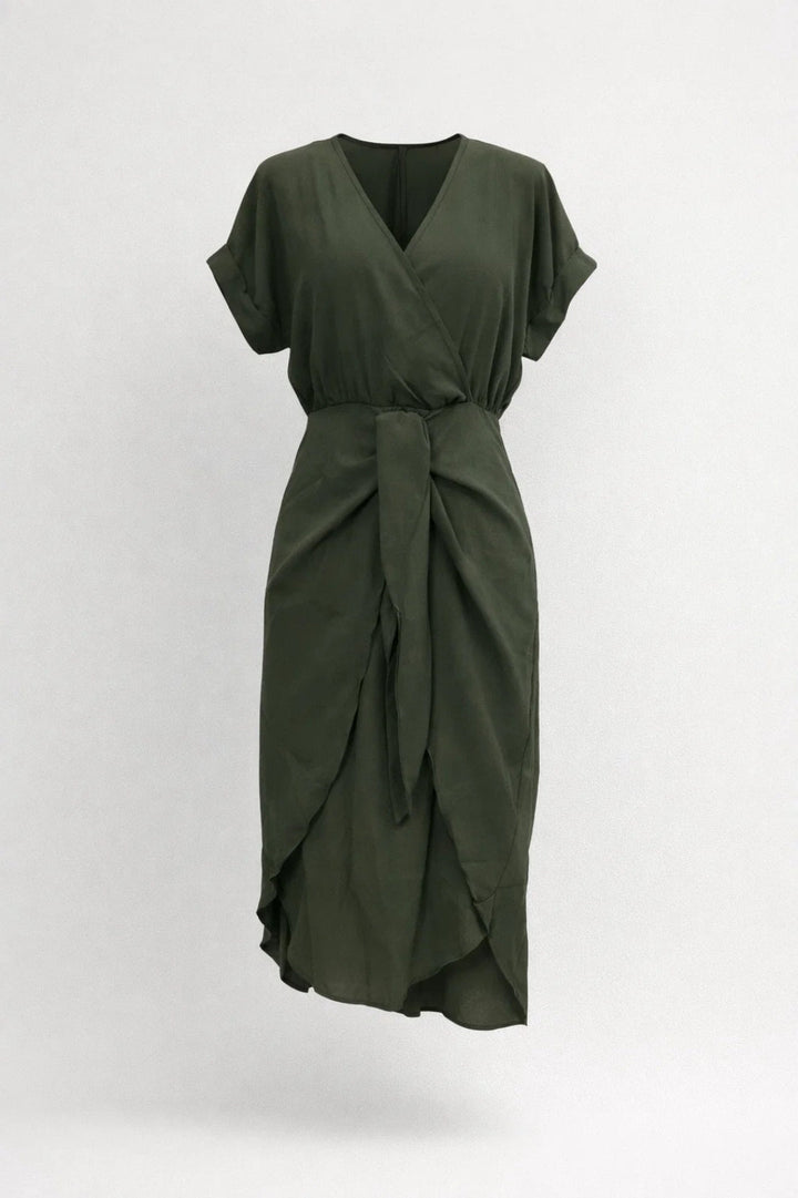Overslag midi jurk met strikdetail - Valerie