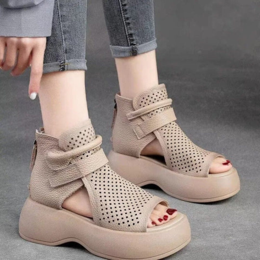 Platform sandalen met vintage uitstraling - Elara