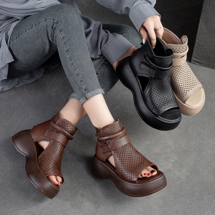 Platform sandalen met vintage uitstraling - Elara
