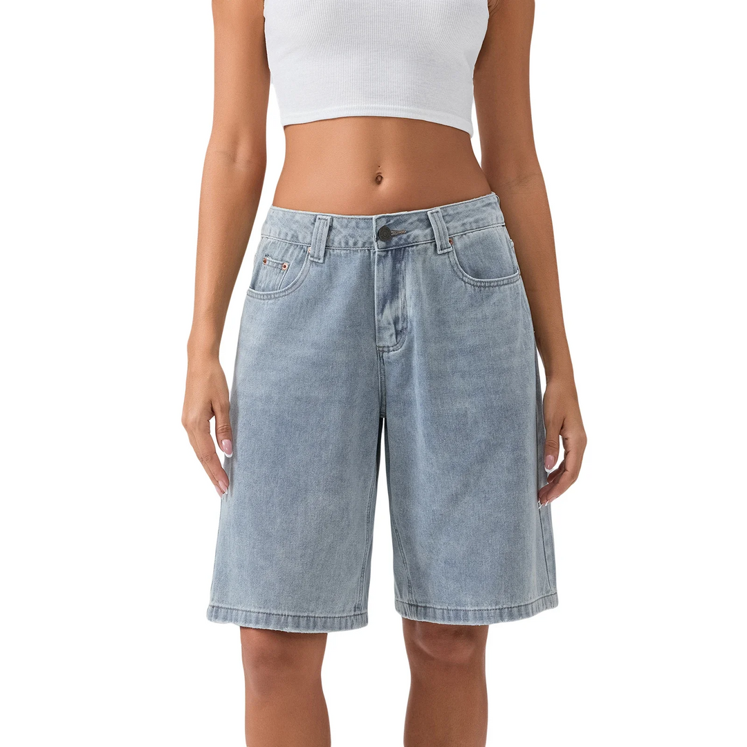 Relaxed denim dames bermuda short – Mila