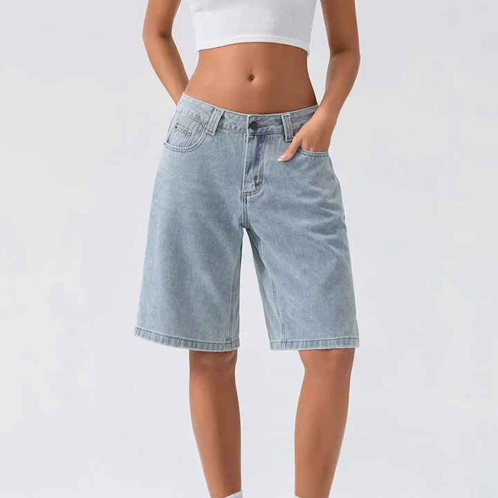 Relaxed denim dames bermuda short – Mila