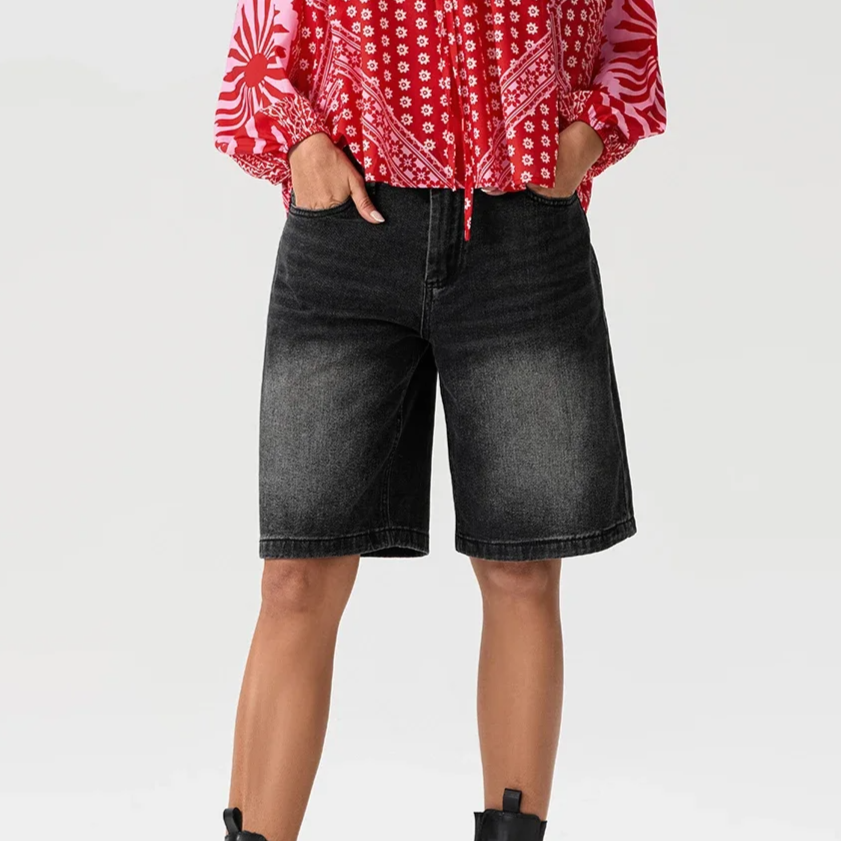 Relaxed denim dames bermuda short – Mila