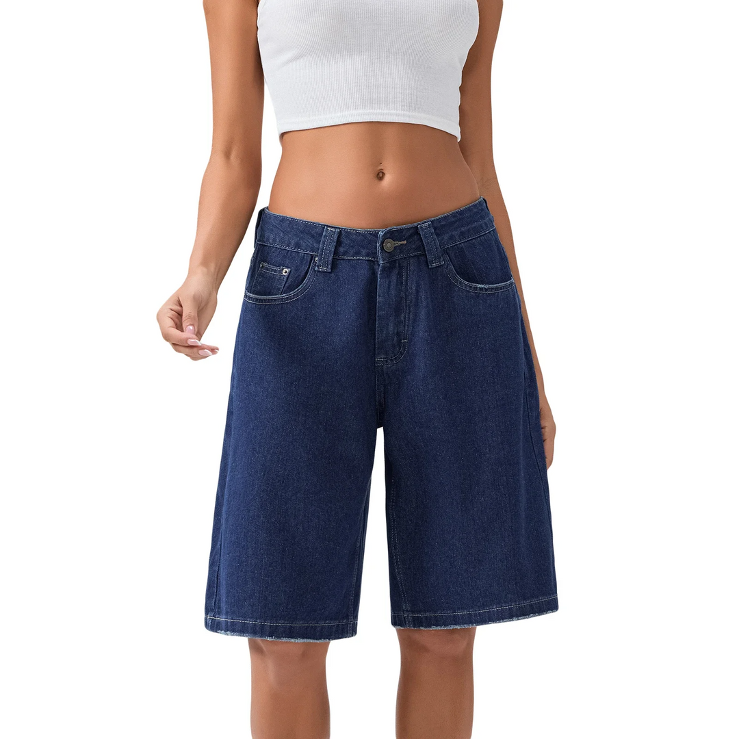 Relaxed denim dames bermuda short – Mila