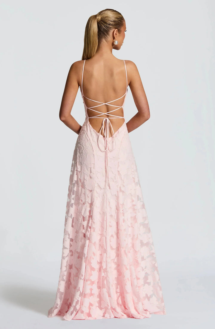 Romantische maxi jurk met bloemenstructuur - Vivienne