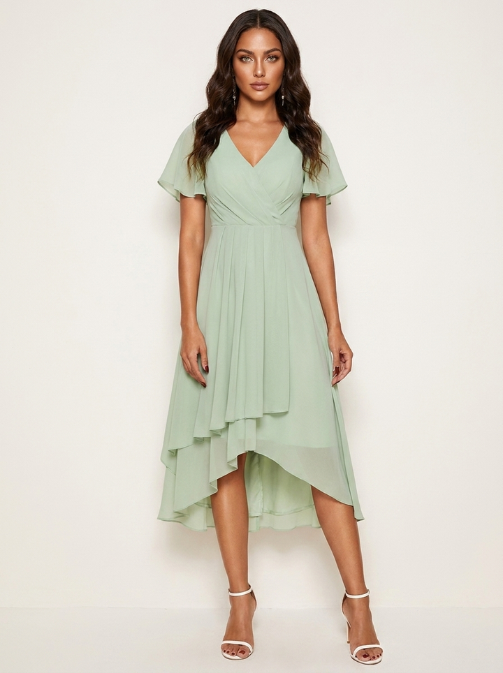Romantische midi jurk met luxe kant - Kyle