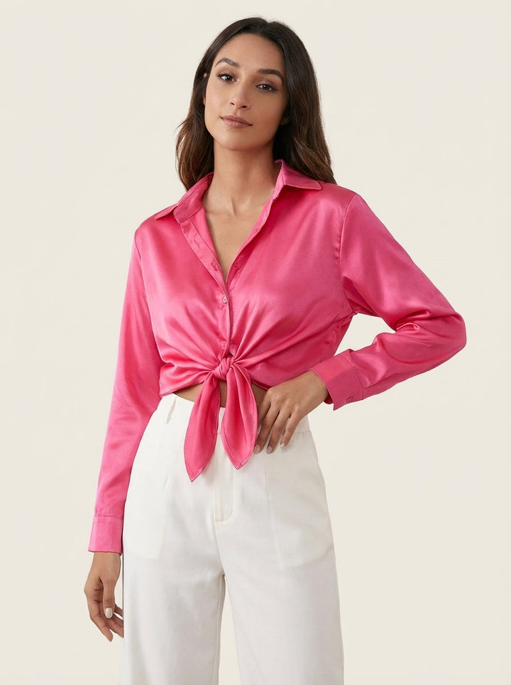 Satijnen dames blouse – Lynn