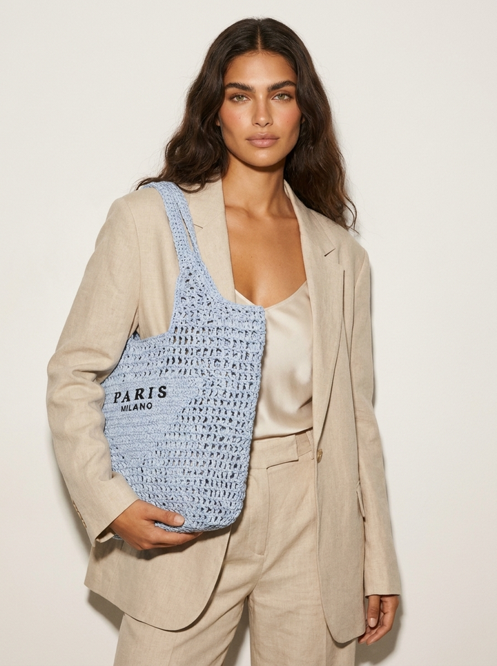 Stijlvolle gehaakte beach tote - Riviera
