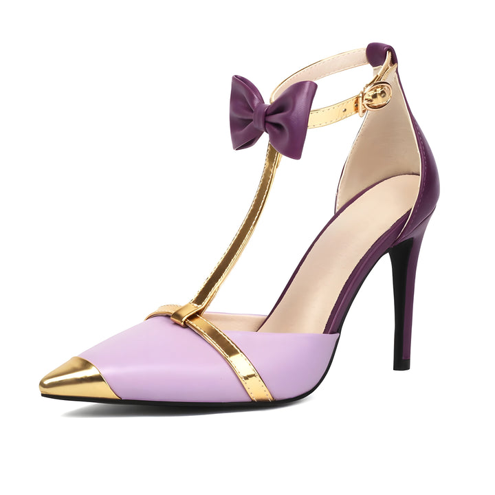 Strik detail stiletto hakken met gouden accenten – Elowen