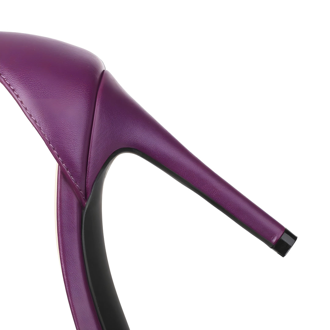 Strik detail stiletto hakken met gouden accenten – Elowen