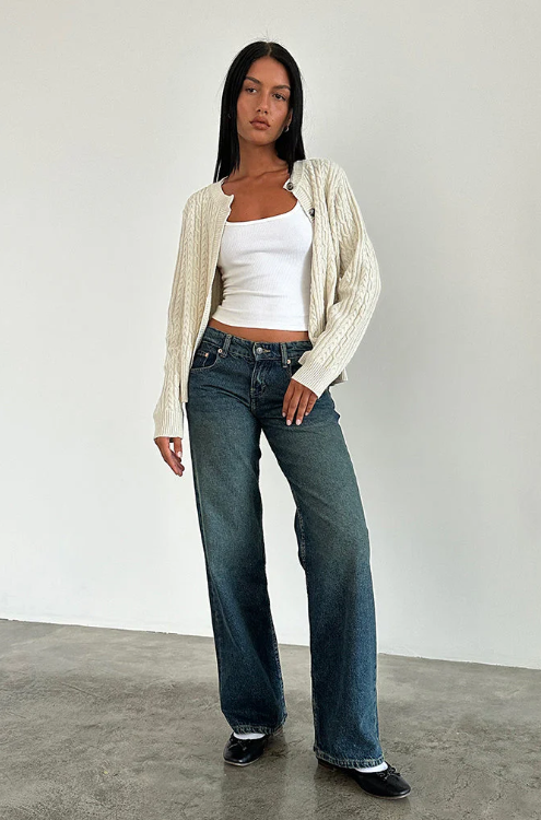 Trendy straight-leg dames jeans met lage taille – Roja