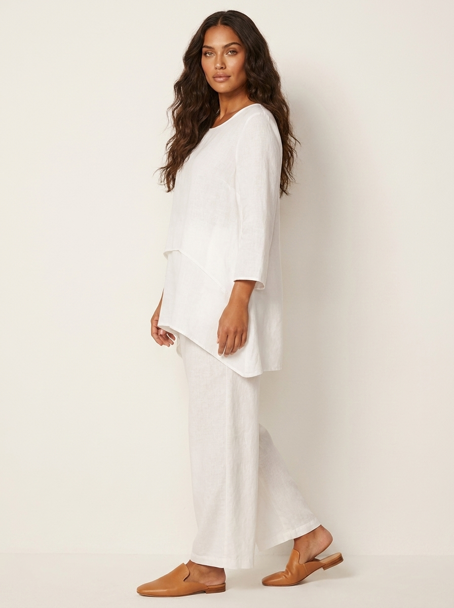Tweedelige comfortset met wijde broek - Elena