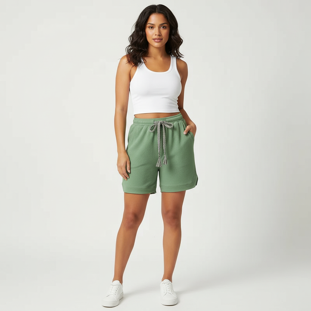 Waffle knit short dames – Elodie