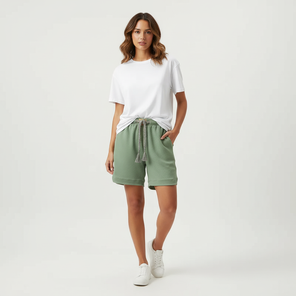 Waffle knit short dames – Elodie
