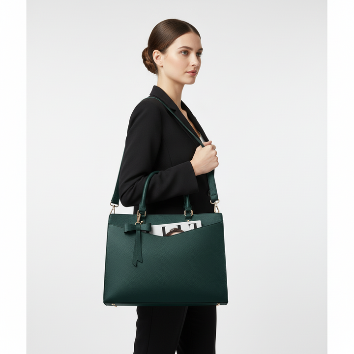 Elegante PU leren dames laptoptas – Elara