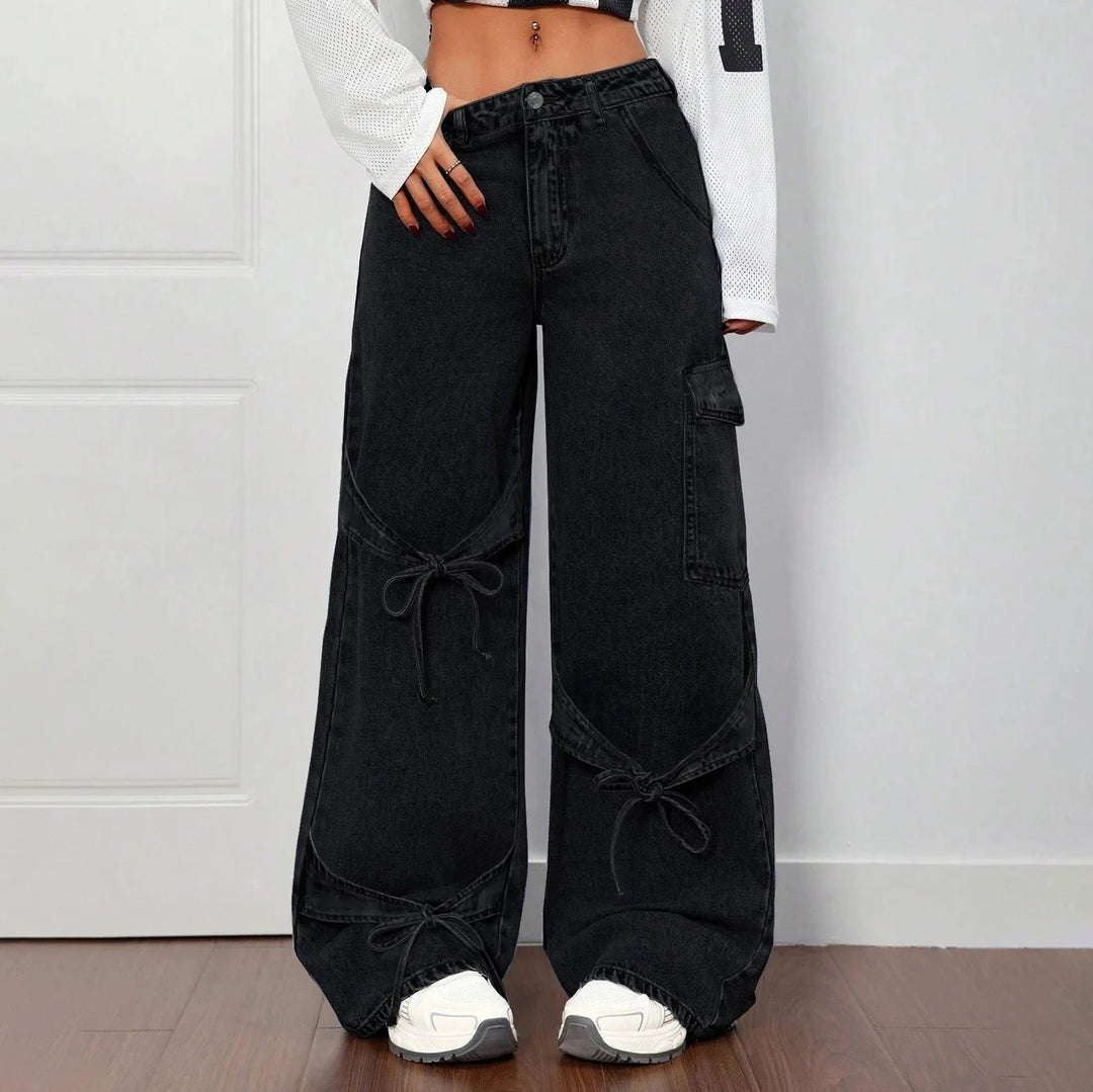 Wide-leg strikdetail jeans dames – Roxy
