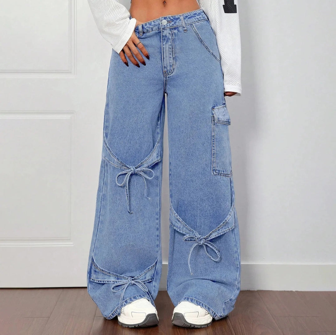 Wide-leg strikdetail jeans dames – Roxy