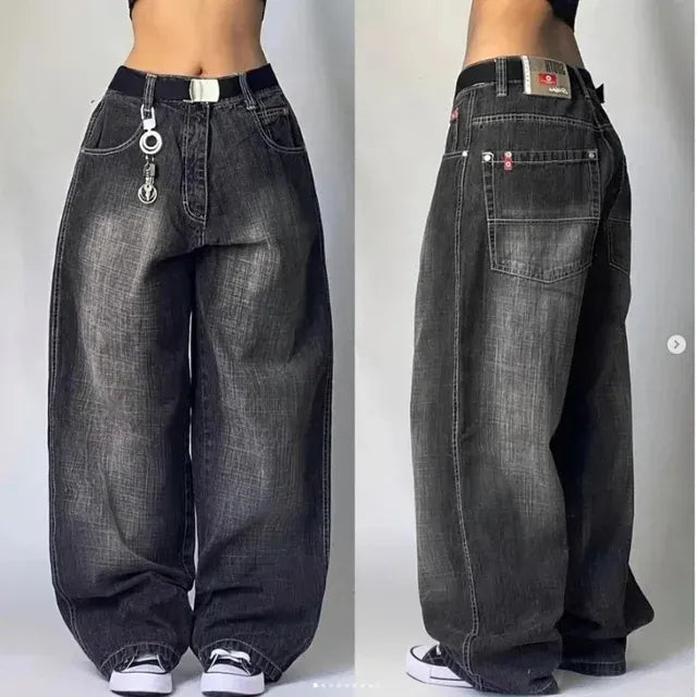 Wide leg dames cargo jeans – Sienna