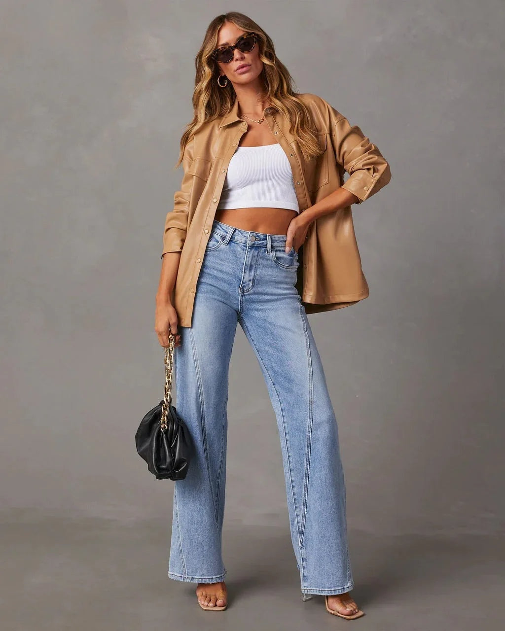 Wijde denim met hoge taille – Sevienne