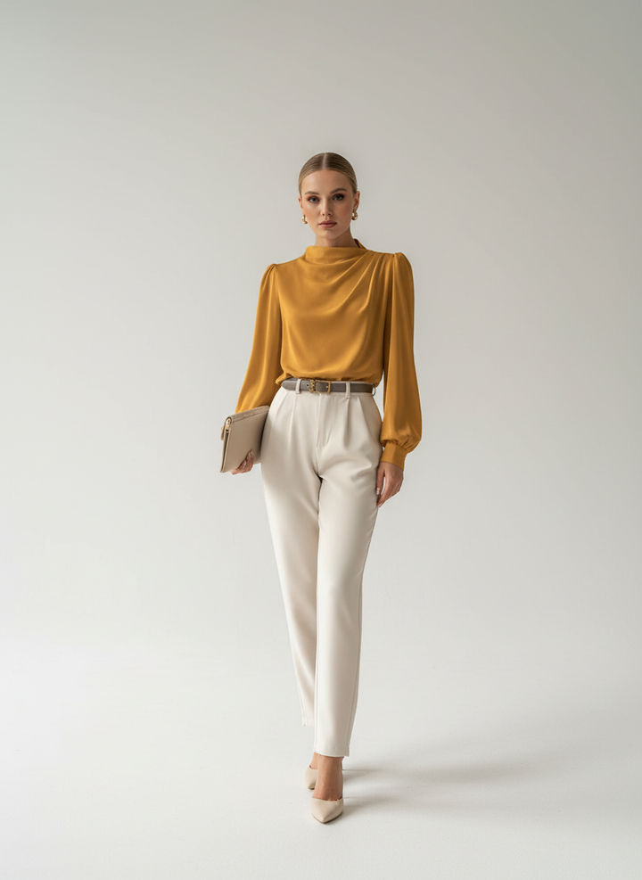 Elegante damesblouse met hoge hals - Hera