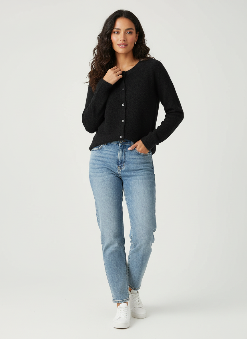 Zachte fijngebreide dames cardigan – Amélie