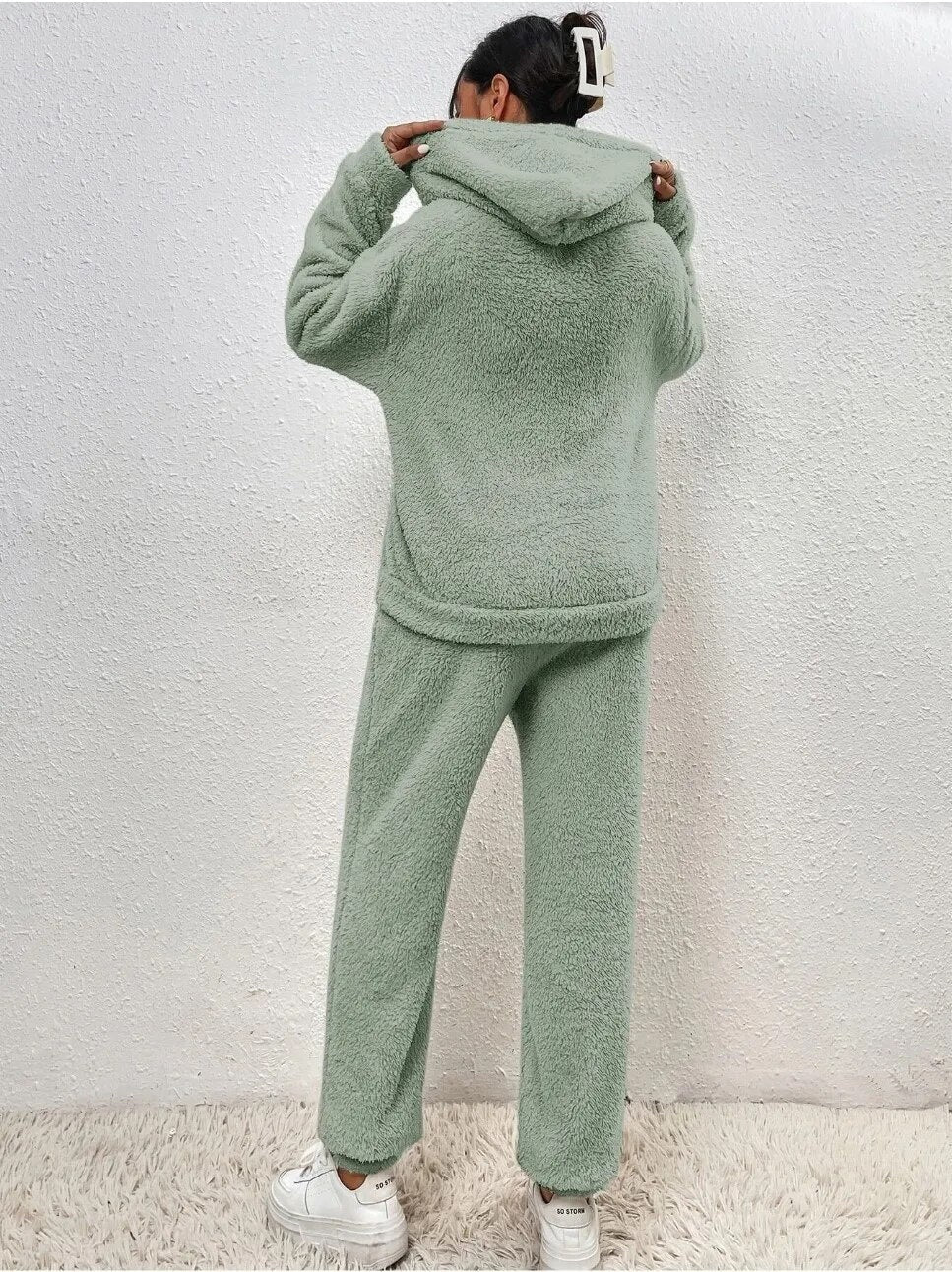 Zachte teddy lounge set voor dames – Elin