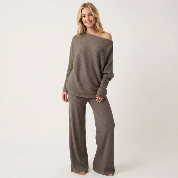 Zachte two-piece lounge set met relaxte pasvorm voor dames – Harper