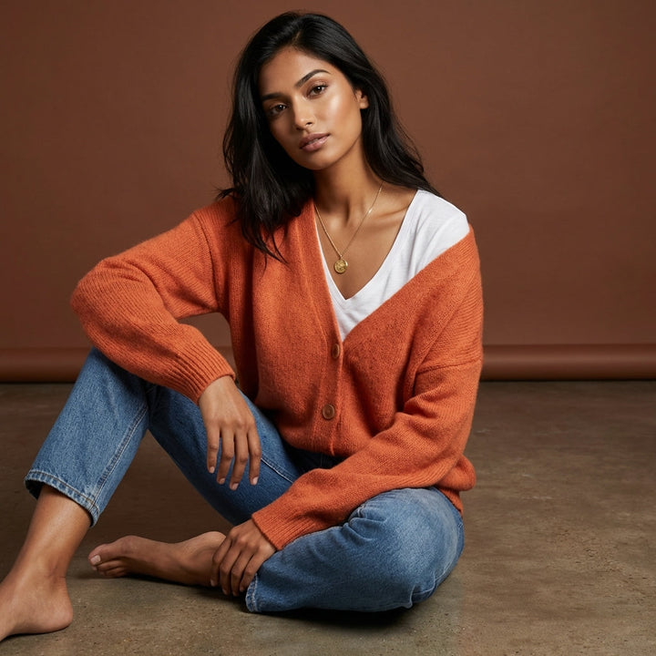 Zacht gebreide relaxte dames cardigan – Elinor