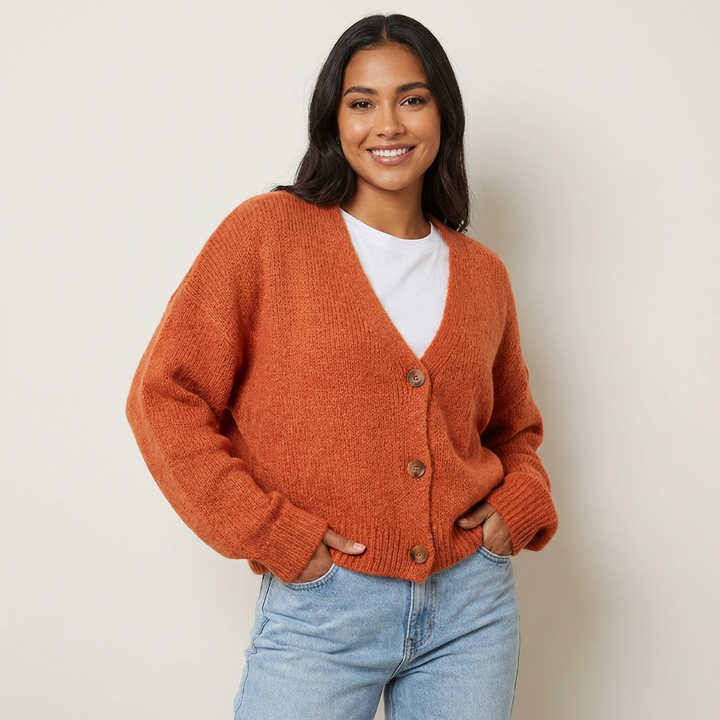 Zacht gebreide relaxte dames cardigan – Elinor
